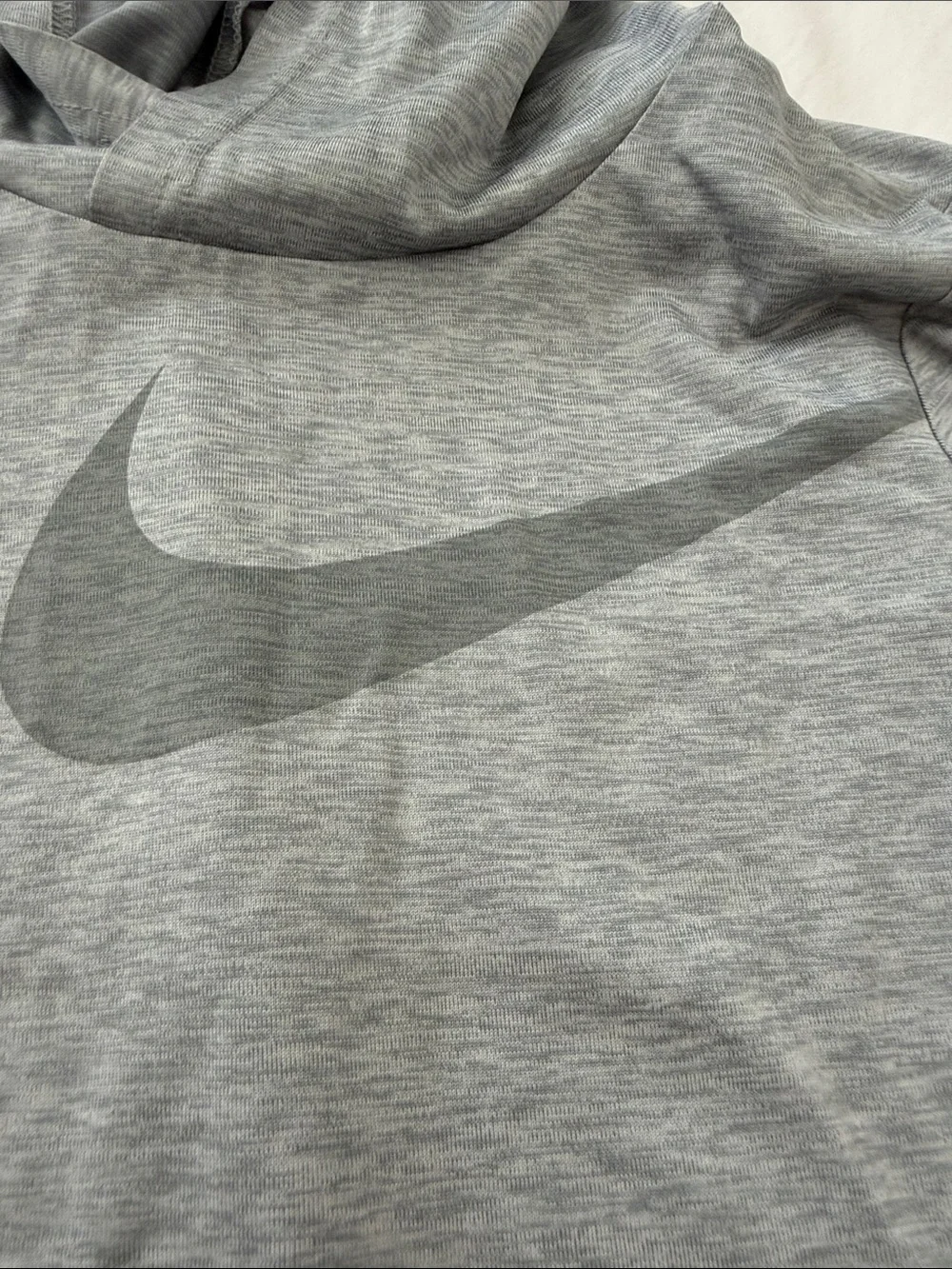 Nike Grey Hooded Dri-FIT Pullover with Swoosh size 5